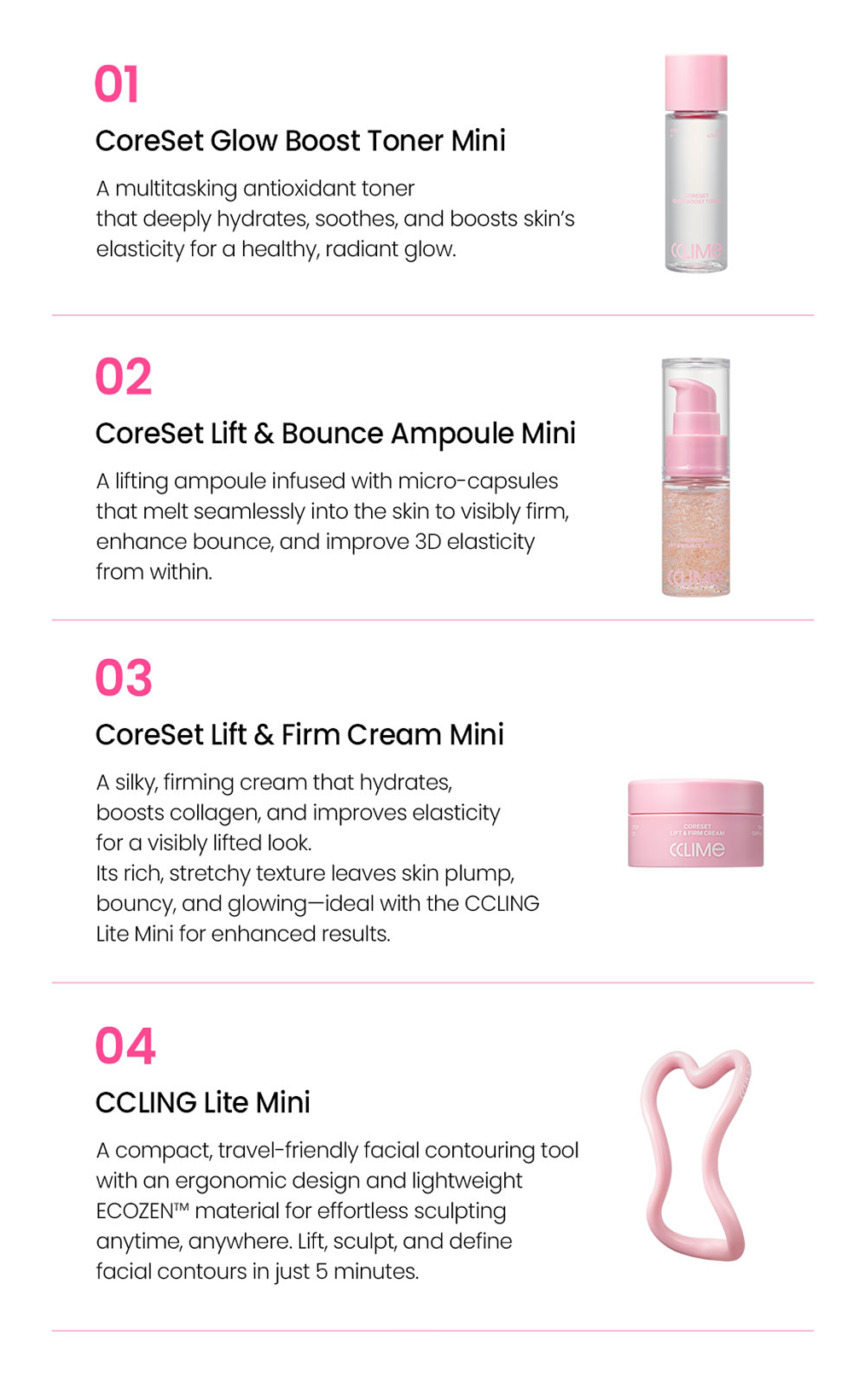 CCLIME Face CoreSet 3 Step Kit